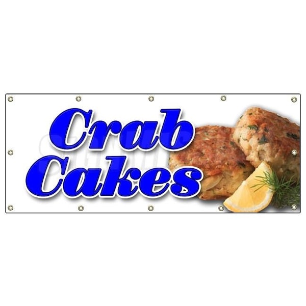 CRAB CAKES BANNER SIGN crabs cake maryland seafood fried mini signs